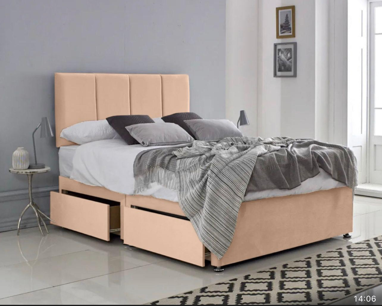 Panel Divan With Headboard And Mattress