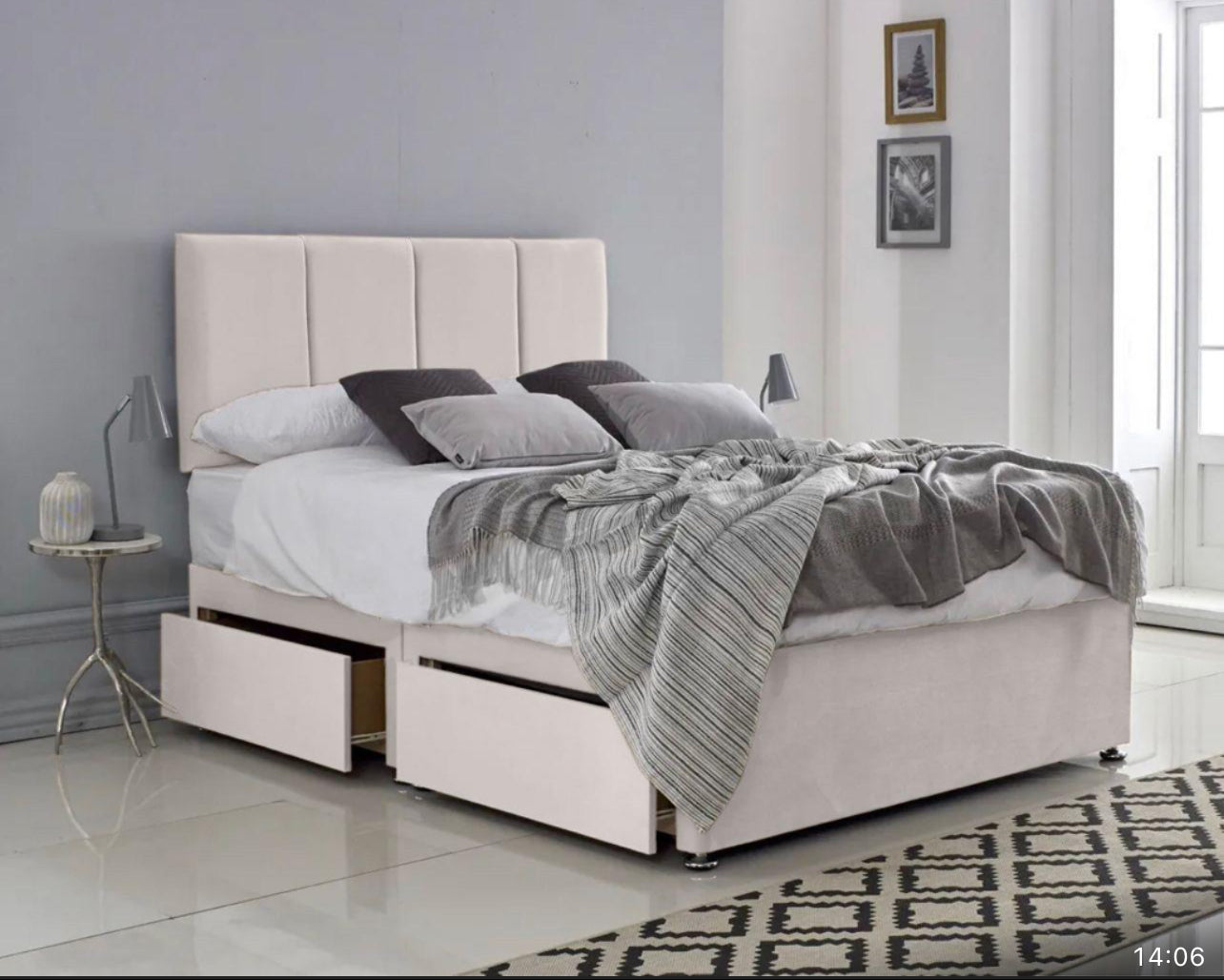 Panel Divan With Headboard And Mattress