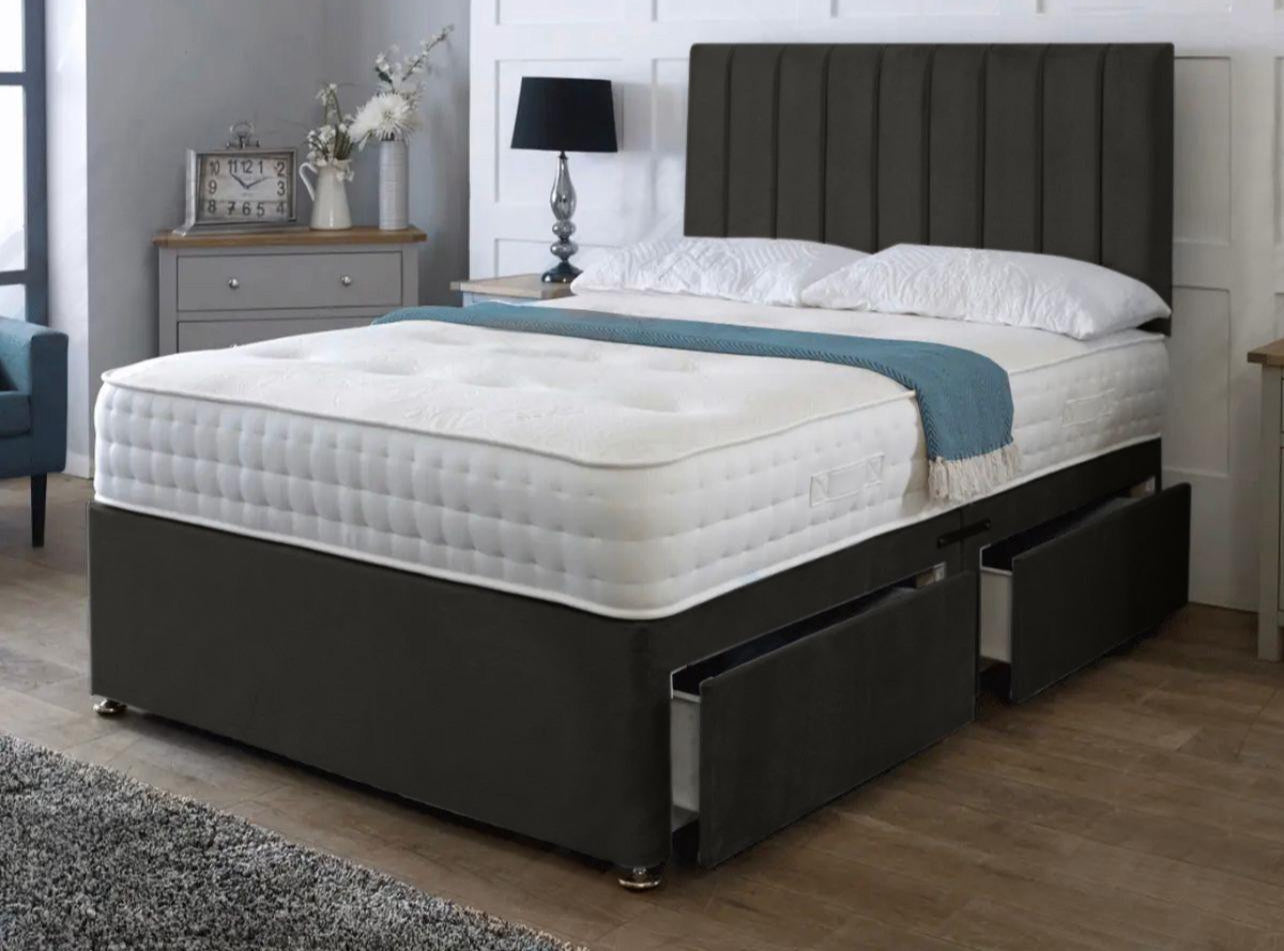 Cube Divan With Headboard And Mattress