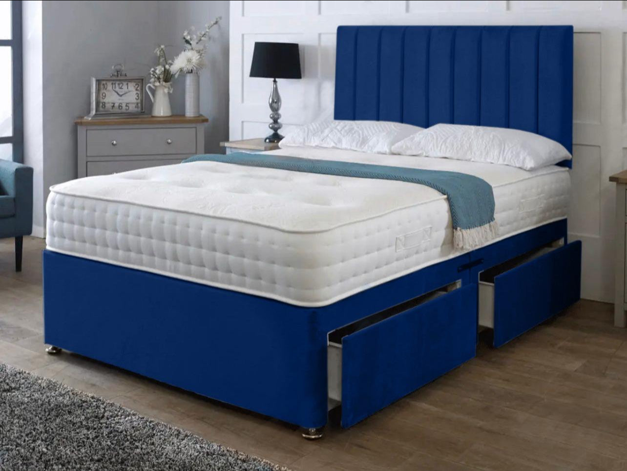 Cube Divan With Headboard And Mattress