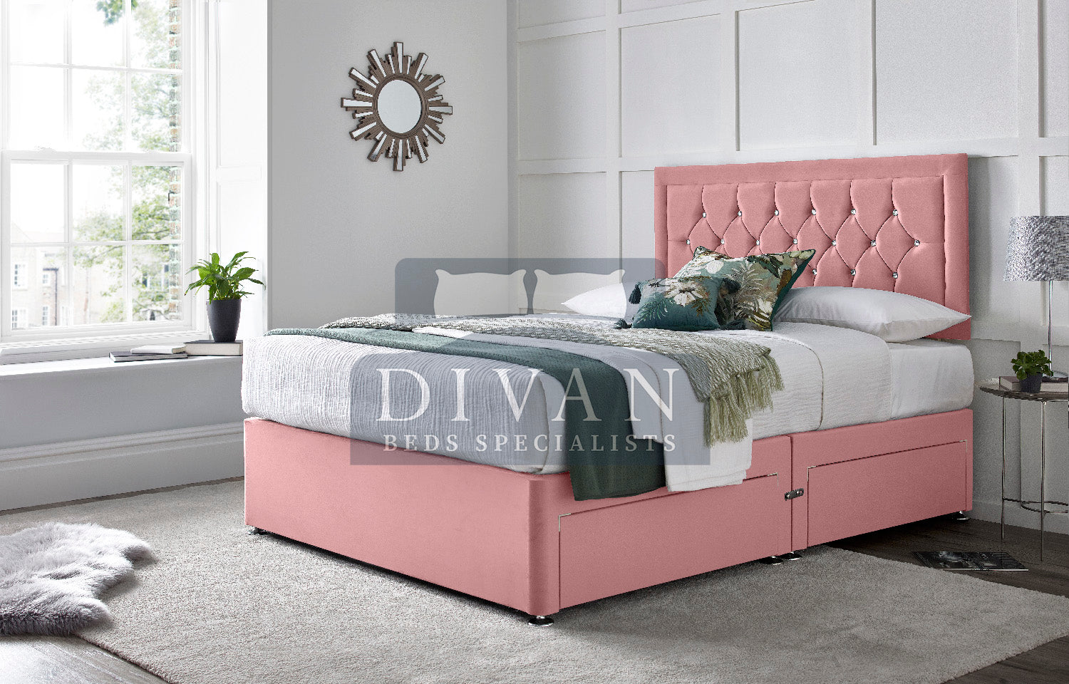 PRINCESS DIVAN BED WITH HEADBOARD AND MATTRESS