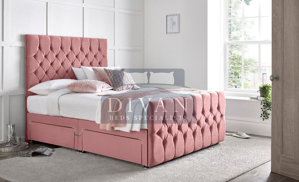 FLORIDA DIVAN BED WITH HEADBOARD FOOTBOARD AND MATTRESS
