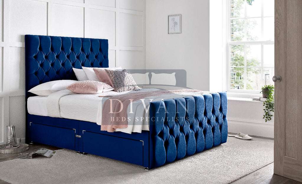 FLORIDA DIVAN BED WITH HEADBOARD FOOTBOARD AND MATTRESS
