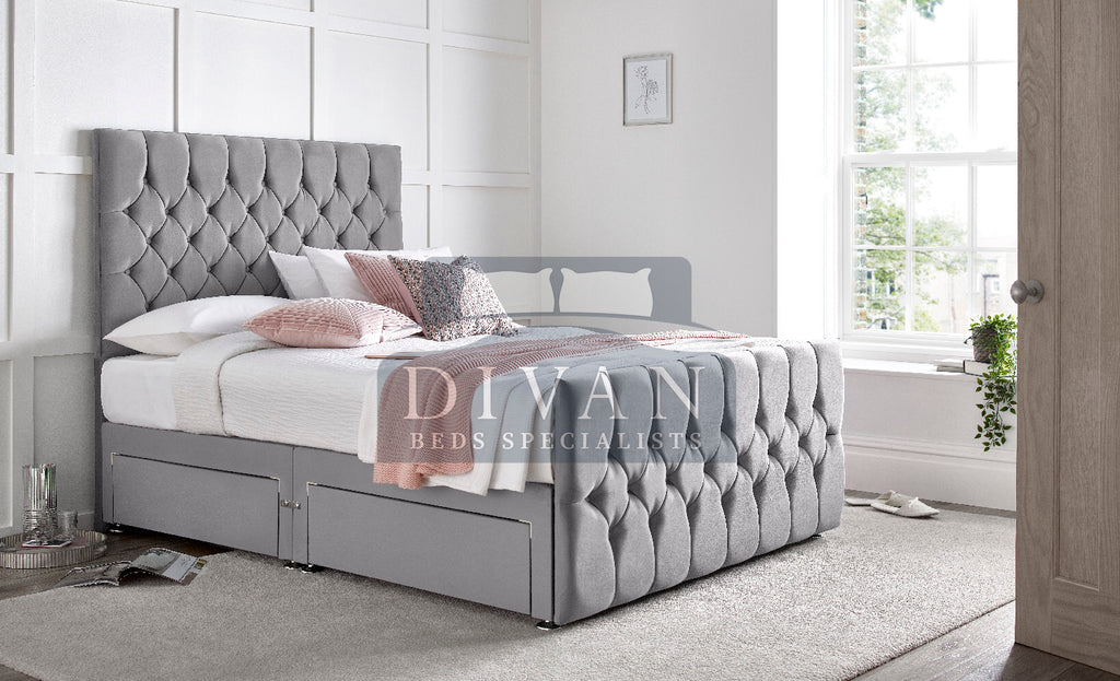 FLORIDA DIVAN BED WITH HEADBOARD FOOTBOARD AND MATTRESS