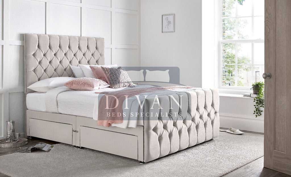 FLORIDA DIVAN BED WITH HEADBOARD FOOTBOARD AND MATTRESS