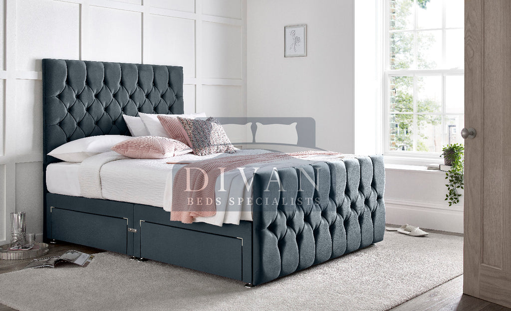 FLORIDA DIVAN BED WITH HEADBOARD FOOTBOARD AND MATTRESS