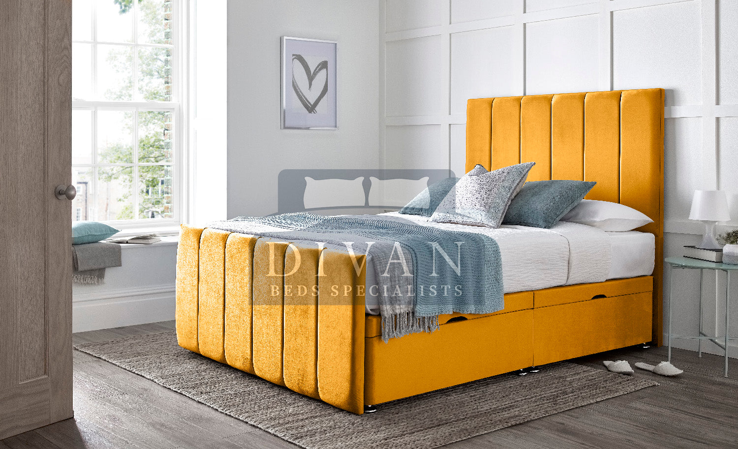 SARA DIVAN OTTOMAN SIDE LIFT WITH HEADBOARD & FOOTBOARD