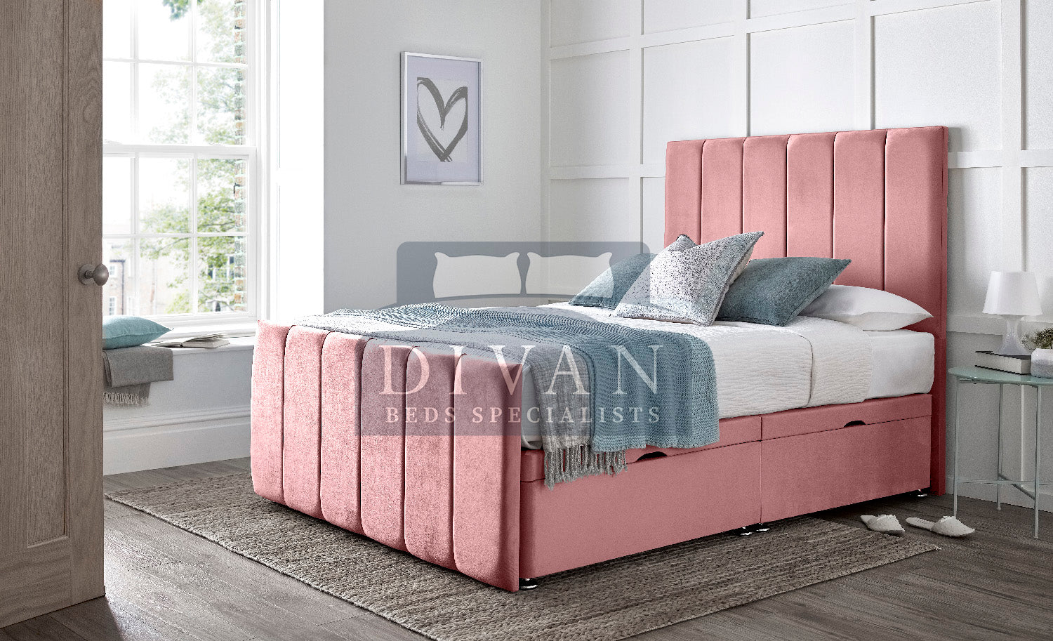 SARA DIVAN OTTOMAN SIDE LIFT WITH HEADBOARD & FOOTBOARD