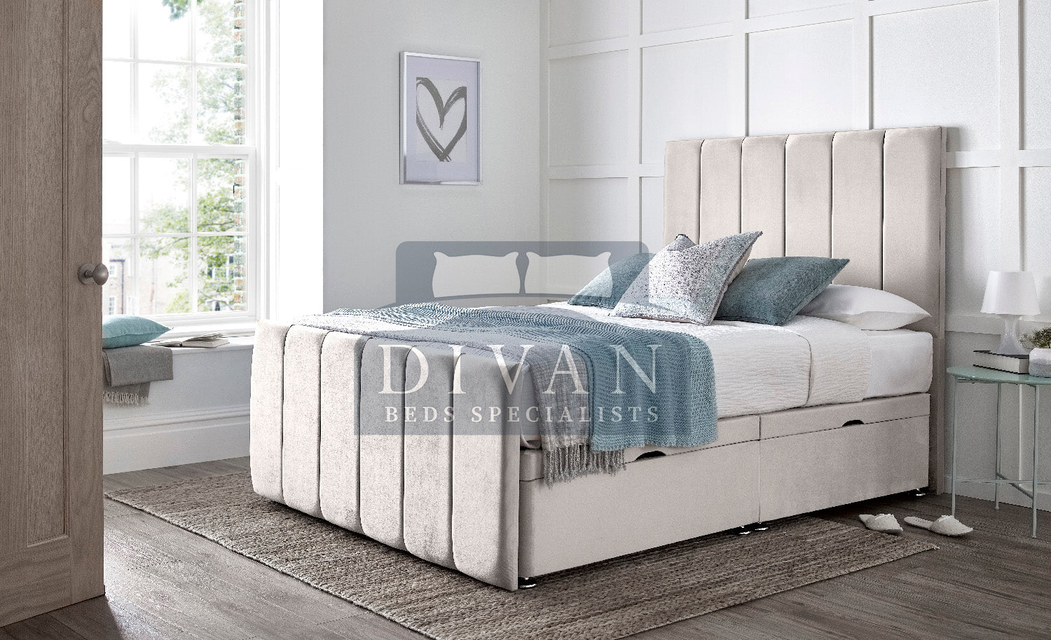 SARA DIVAN OTTOMAN SIDE LIFT WITH HEADBOARD & FOOTBOARD