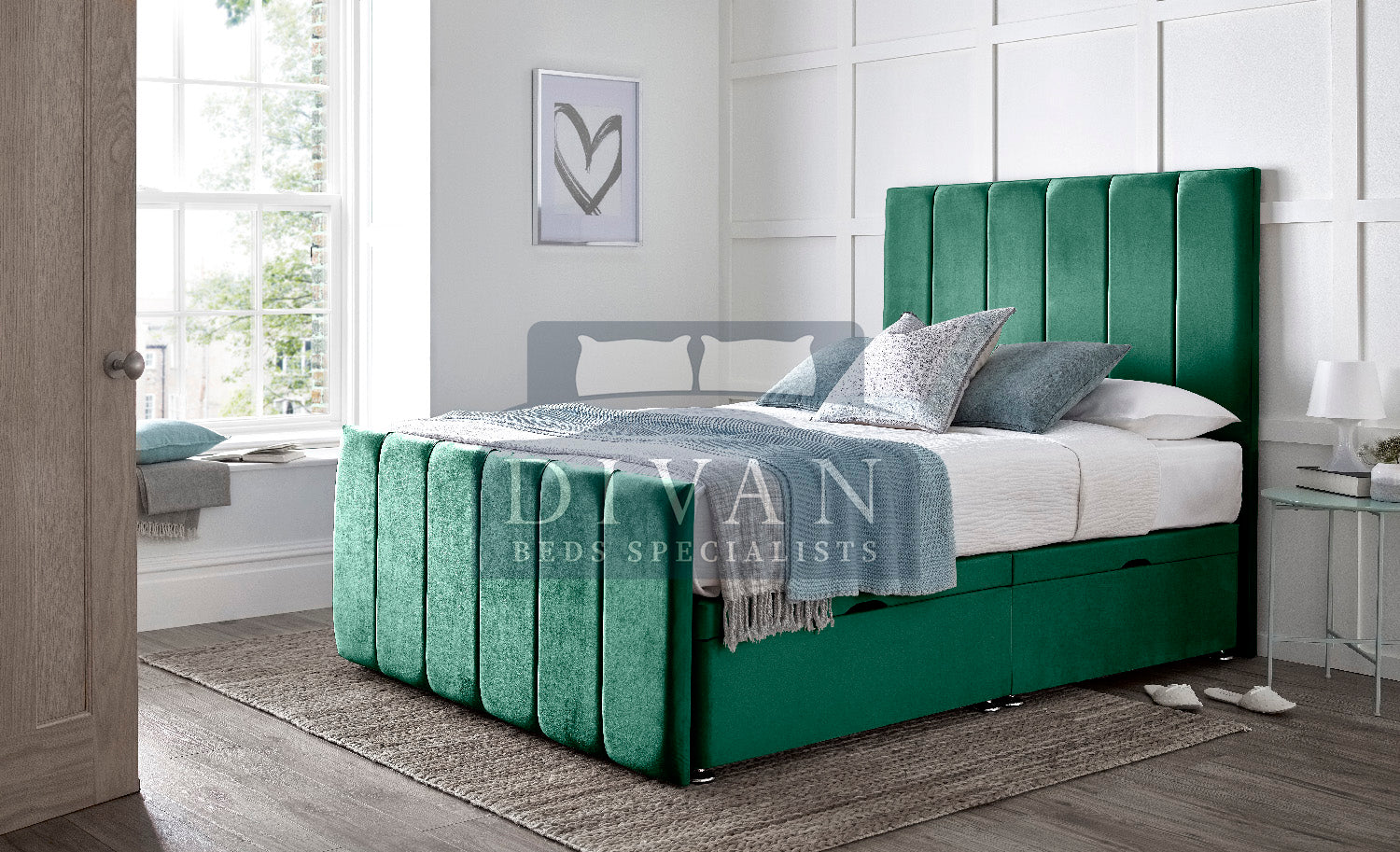 SARA DIVAN OTTOMAN SIDE LIFT WITH HEADBOARD & FOOTBOARD