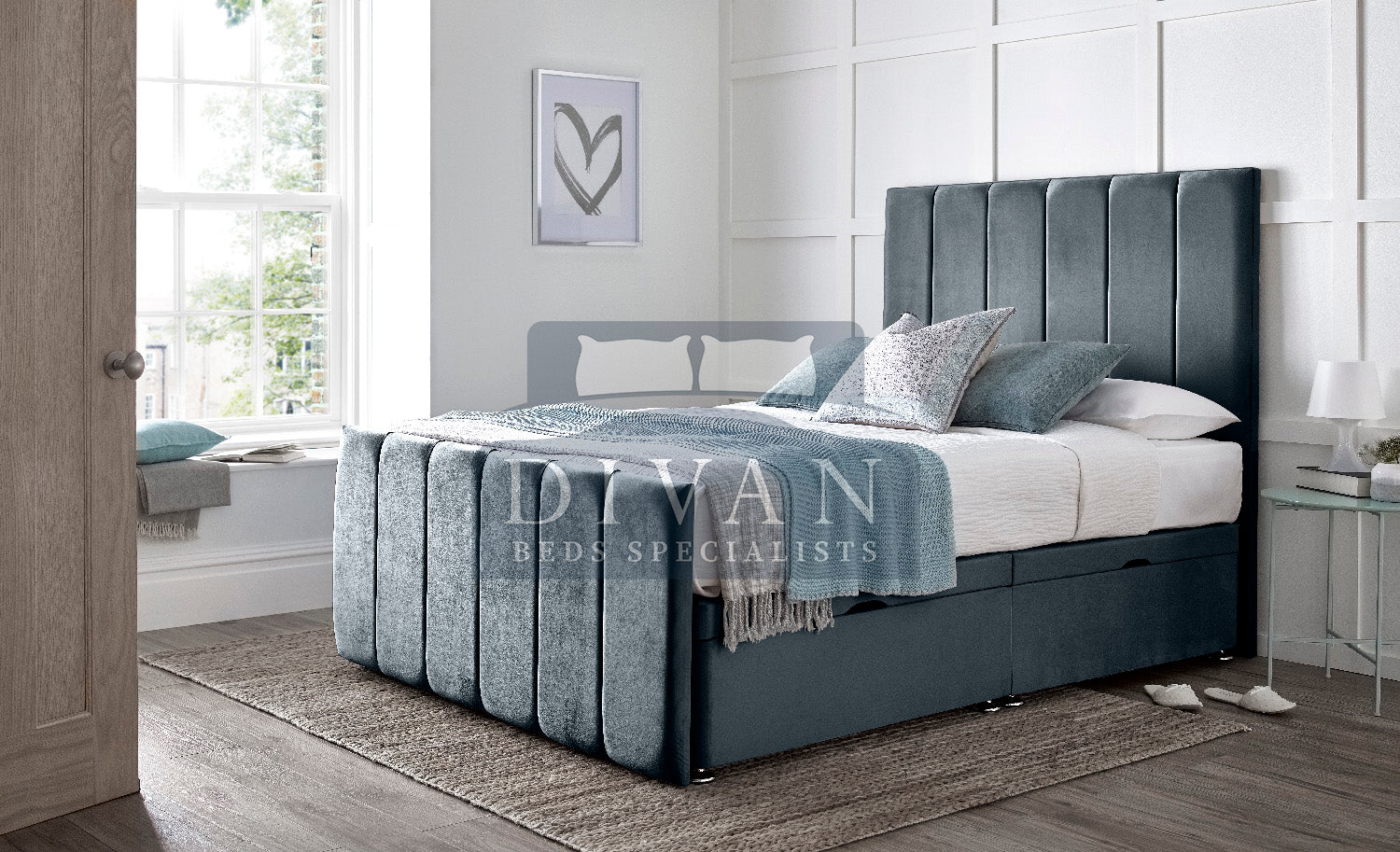 SARA DIVAN OTTOMAN SIDE LIFT WITH HEADBOARD & FOOTBOARD