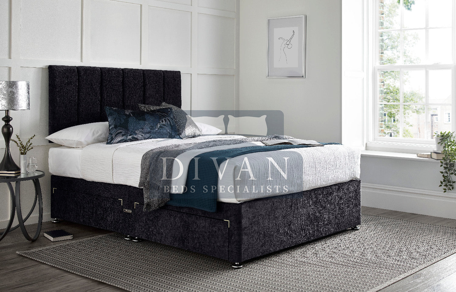 SARA DIVAN BED WITH HEADBOARD AND MATTRESS