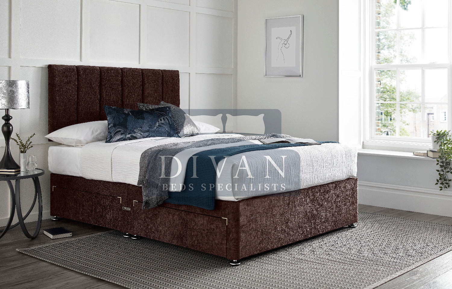 SARA DIVAN BED WITH HEADBOARD AND MATTRESS