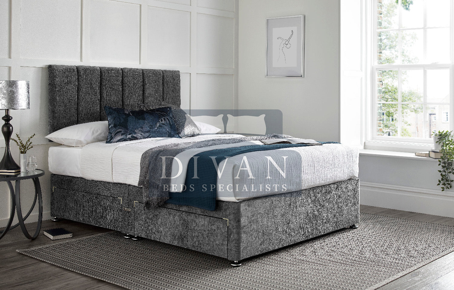 SARA DIVAN BED WITH HEADBOARD AND MATTRESS