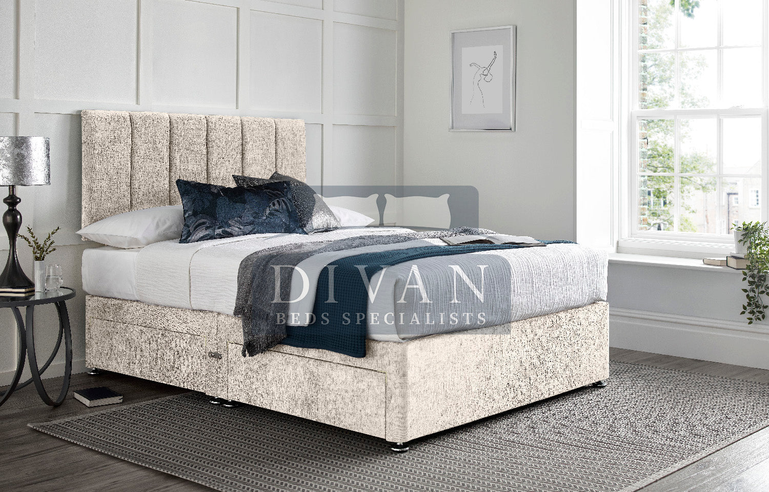 SARA DIVAN BED WITH HEADBOARD AND MATTRESS