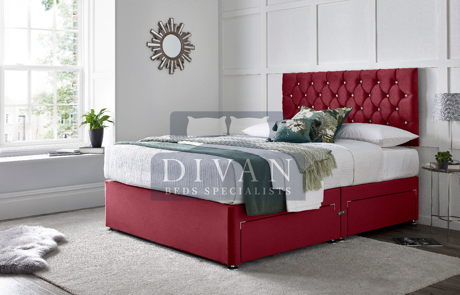 FLORIDA DIVAN BED WITH HEADBOARD AND MATTRESS