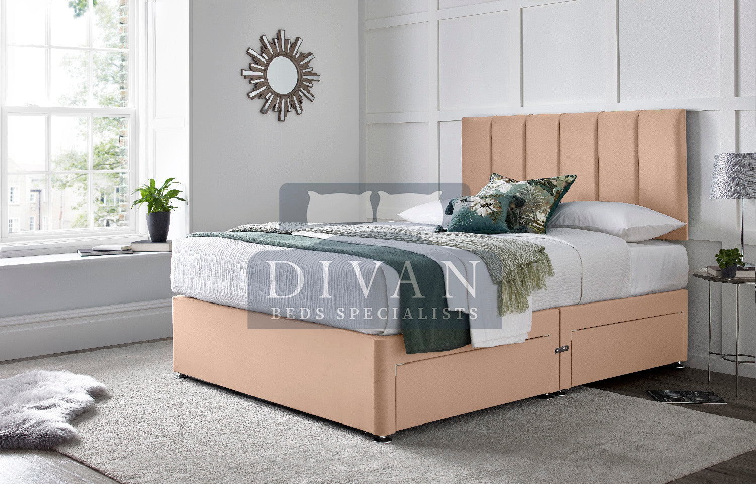 SARA DIVAN BED WITH HEADBOARD AND MATTRESS