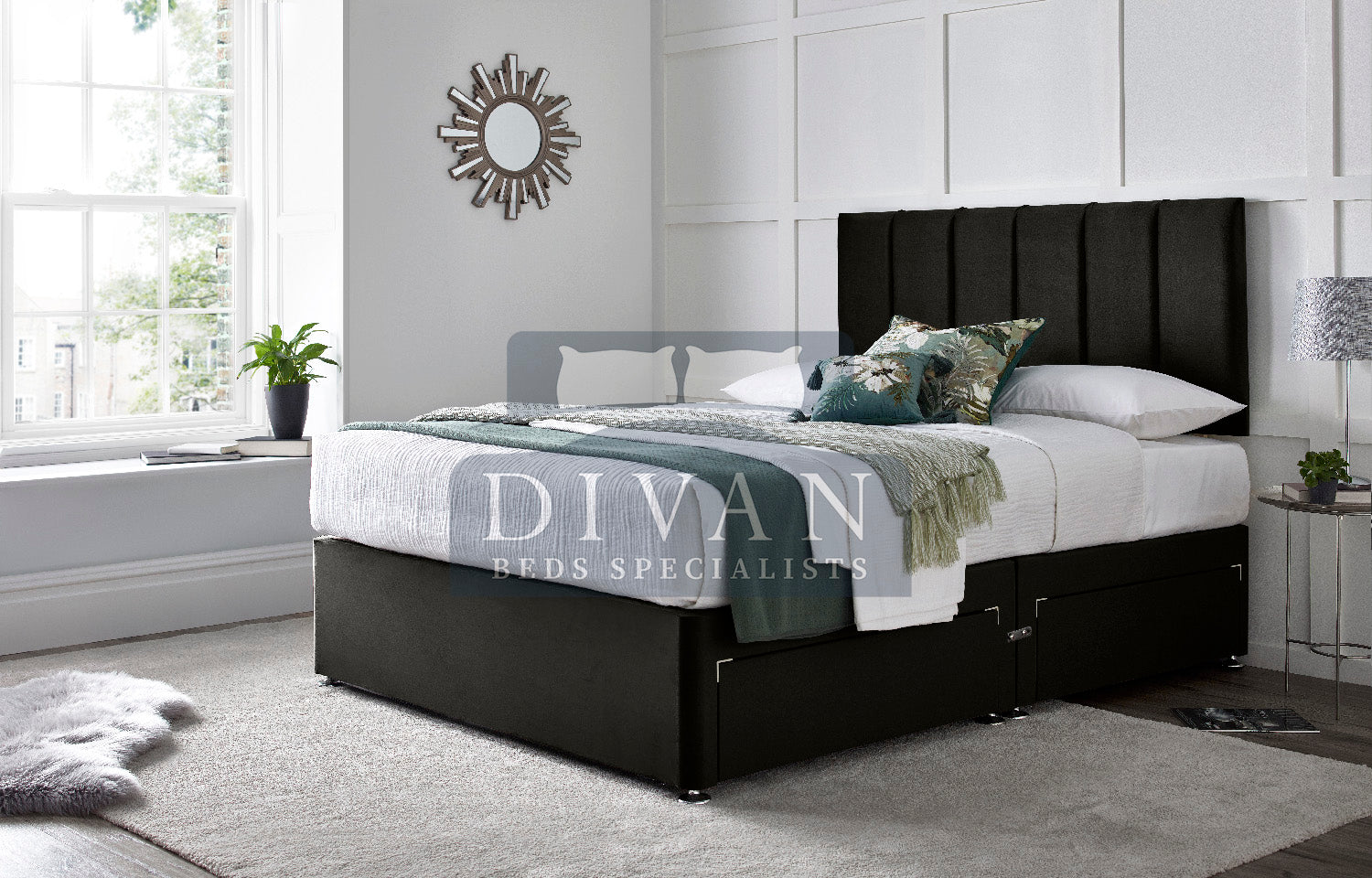 SARA DIVAN BED WITH HEADBOARD AND MATTRESS