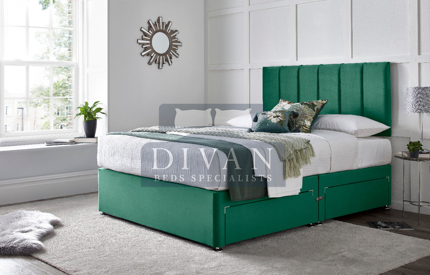 SARA DIVAN BED WITH HEADBOARD AND MATTRESS